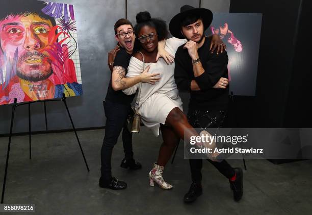 Christian Siriano, Danielle Brooks and Brad Walsh attend Brad Walsh "Antiglot" performance and album release party at Pier 59 Studios on October 5,...