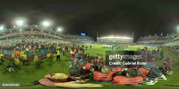 Players of Argentina and Peru pose for pictures prior a match between Argentina and Peru as part of FIFA 2018 World Cup Qualifiers at Estadio Alberto...