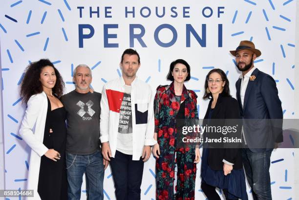 Lauren Machen, Fabio Paleari, Robert Montgomery, Annie Clark, Annie-B Parson, and Brandon Franklin attend St. Vincent & Peroni Nastro Azzurro Unveil...