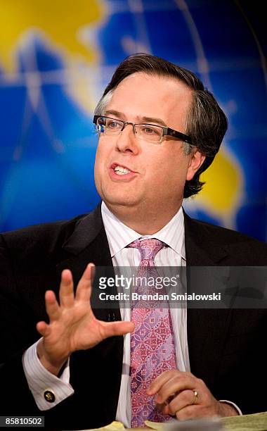 Michael Gerson, a former speechwriter and policy adviser to President George W. Bush, speaks during a live taping of "Meet the Press" at NBC studios...