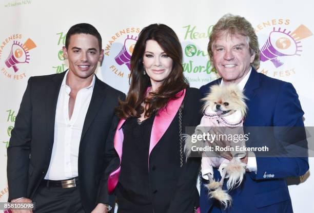 Dr. John Sessa, Lisa Vanderpump, and Ken Todd attend the 2017 Awareness Film Festival Opening Night Premiere of "The Road to Yulin and Beyond" at...