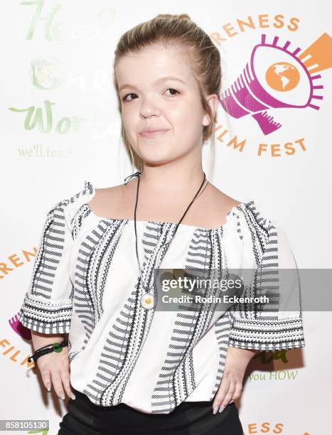 Autumn Taylor attends the 2017 Awareness Film Festival Opening Night Premiere of "The Road to Yulin and Beyond" at Regal LA Live Stadium 14 on...