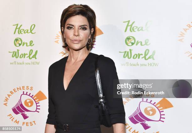 Lisa Rinna attends the 2017 Awareness Film Festival Opening Night Premiere of "The Road to Yulin and Beyond" at Regal LA Live Stadium 14 on October...