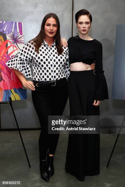 Candice Huffine and Coco Rocha attend Brad Walsh 'Antiglot' performance and album release party at Pier 59 Studioson October 5, 2017 in New York City.