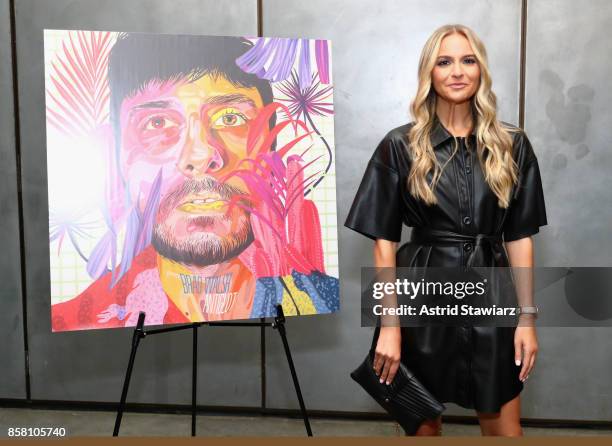 Jackie Miranne attends Brad Walsh 'Antiglot' performance and album release party at Pier 59 Studioson October 5, 2017 in New York City.