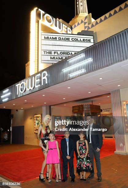 Bria Vinaite, Mela Murder, Sean Baker, Chris Bergoch, Brooklynn Prince, Christopher Rivera and Valeria Cotto are seen at the Tower Theater during...