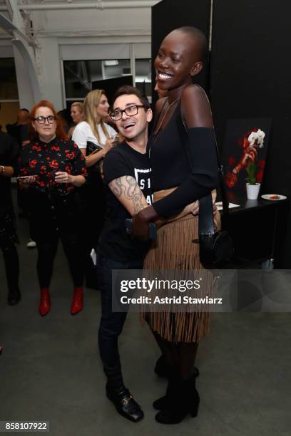 Christian Siriano and Mari Agory attend Brad Walsh 'Antiglot' performance and album release party at Pier 59 Studioson October 5, 2017 in New York...