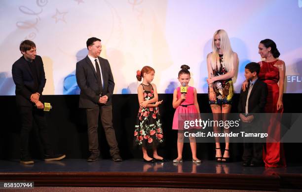 Sean Baker, Chris Bergoch, Valeria Cotto, Brooklynn Prince, Bria Vinaite, Christopher Rivera and Mela Murder are seen at the Tower Theater during...