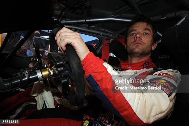 Sebastien Loeb of France in the service park during Leg 3 of the WRC Vodafone Rally Portugal on April 5, 2009 in Vilamoura , Portugal.