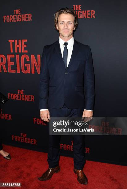 Actor Charlie Bewley attends the premiere of "The Foreigner" at ArcLight Hollywood on October 5, 2017 in Hollywood, California.