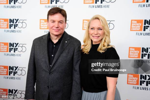 Mike Myers and Kelly Tisdale attend the 55th New York Film Festival - "Spielberg" at Alice Tully Hall on October 5, 2017 in New York City.