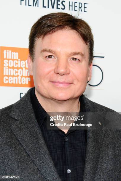 Mike Myers and Kelly Tisdale attend the 55th New York Film Festival - "Spielberg" at Alice Tully Hall on October 5, 2017 in New York City.