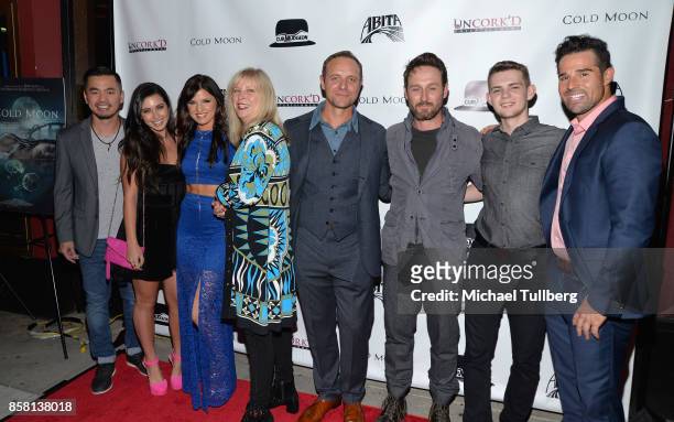 Han Soto, Catt Bellamy, Rachele Brooke Smith, Candy Clark, Griff Furst, Josh Stewart, Robbie Kay and Isaiah LaBrode attend the premiere of "Cold...
