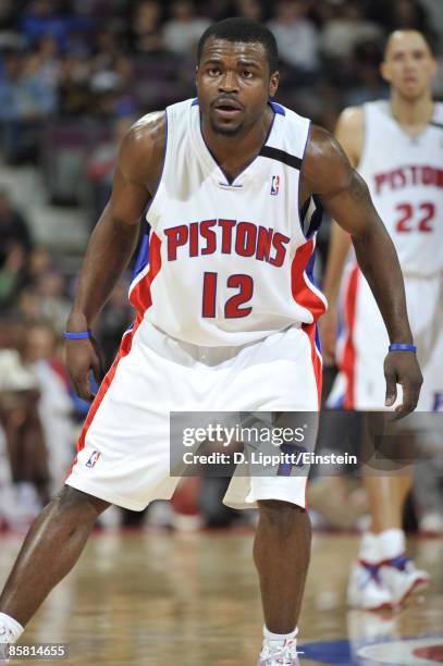 Will Bynum of the Detroit Pistons scored a franchise record 26 points in the 4th quarter during a game against the Charlotte Bobcats at the Palace of...