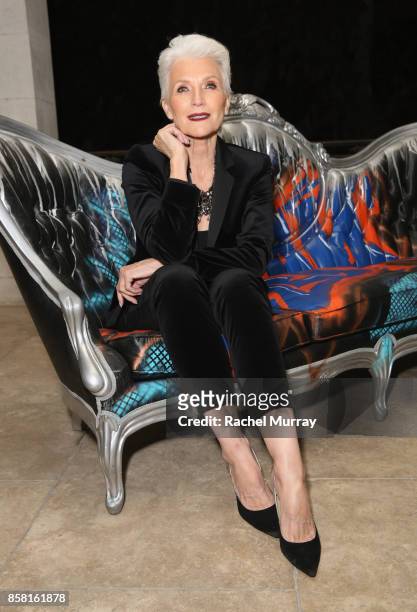 Maye Musk at Farfetch and William Vintage Celebrate Gianni Versace Archive hosted by Elizabeth Stewart and William Banks-Blaney on October 5, 2017 in...