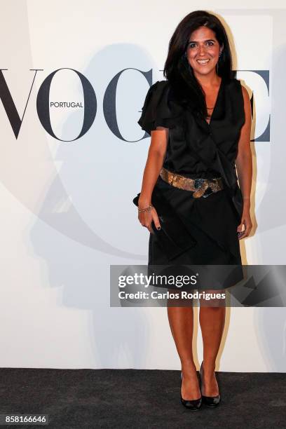 Margarida Peres attends the Vogue Portugal Party Photocall on October 5, 2017 in Lisbon, Portugal.