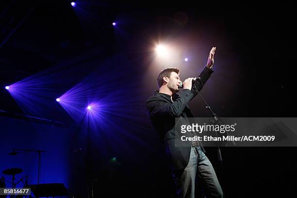 Musician Brad Mates of Emerson Drive performs during the 44th annual Academy Of Country Music Awards All-Star Jam held at the MGM Grand on April 5,...