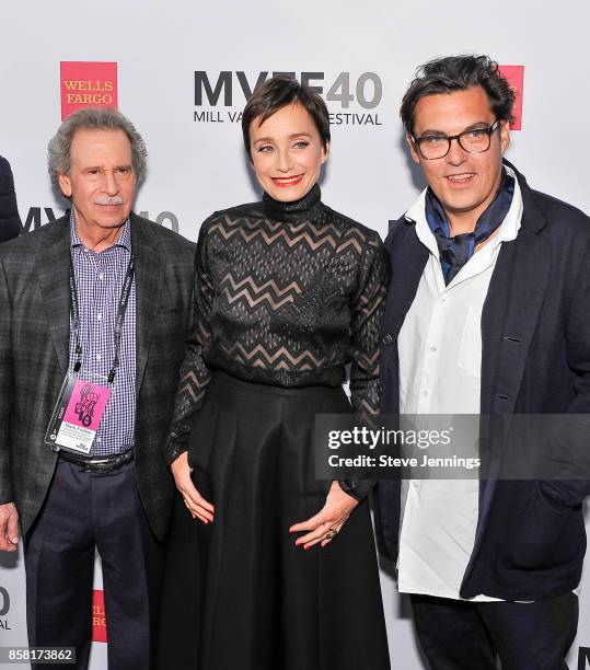 Founder & Director Mark Fishkin, Actress Kristin Scott Thomas and Director Joe Wright from the film "Darkest Hour" attend the 40th Annual Mill Valley...