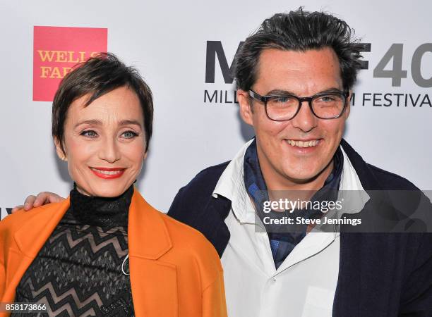 Actress Kristin Scott Thomas and Director Joe Wright from the film "Darkest Hour" attend the 40th Annual Mill Valley Film Festival at The Outdoor Art...