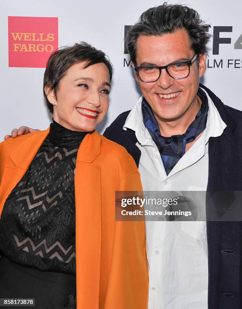 Actress Kristin Scott Thomas and Director Joe Wright from the film "Darkest Hour" attend the 40th Annual Mill Valley Film Festival at The Outdoor Art...