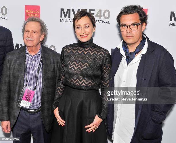 Founder & Director Mark Fishkin, Actress Kristin Scott Thomas and Director Joe Wright from the film "Darkest Hour" attend the 40th Annual Mill Valley...