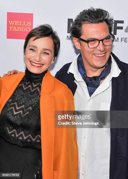 Actress Kristin Scott Thomas and Director Joe Wright from the film "Darkest Hour" attend the 40th Annual Mill Valley Film Festival at The Outdoor Art...
