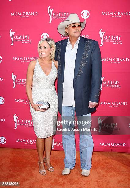 Denise Jackson and musician Alan Jackson arrive at the 44th annual Academy Of Country Music Awards held at the MGM Grand on April 5, 2009 in Las...