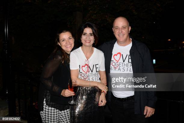Carol Mazza, Fernanda Calfat and DJ Augusto Mazza attend at Po de Arroz Runway at New York Fashion Week: Bridal October 2017at Hendrick's Tavern on...