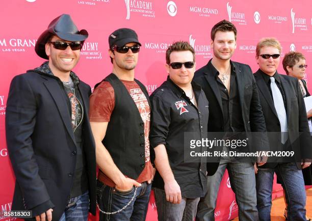 The band Emerson Drive arrives on the red carpet at the 44th annual Academy Of Country Music Awards held at the MGM Grand on April 5, 2009 in Las...