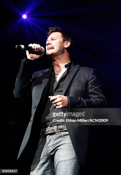 Brad Mates of Emerson Drive performs during the 44th annual Academy Of Country Music Awards All-Star Jam held at the MGM Grand on April 5, 2009 in...