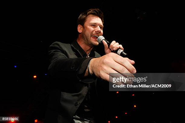Brad Mates of Emerson Drive performs during the 44th annual Academy Of Country Music Awards All-Star Jam held at the MGM Grand on April 5, 2009 in...
