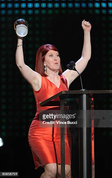 Actress Kate Flannery appears on-stage during Bravo Network's 2nd Annual A-List Awards at the Orpheum Theatre on April 5, 2009 in Los Angeles,...