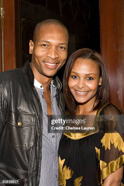 Television host / actor / model Bruce Reynolds and actress / singer Samantha Mumba attend the Couture Preview of Julia Clancey's All That Glitters...