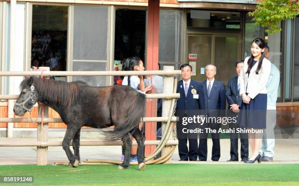 Princess Mako of Akishino is seen at a Noma Horse Club on October 5, 2017 in Imabari, Ehime, Japan.