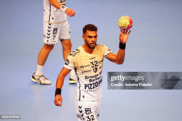 Adrien Di Panda of Saint Raphael during the Lidl Starligue match between Paris Saint Germain and Saint Raphael on October 5, 2017 in Paris, France.