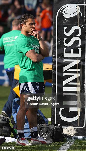 Jason Robinson, the Sale Sharks backs coach pictured during the Guinness Premiership match between Leicester Tigers and Sale Sharks at Welford Road...