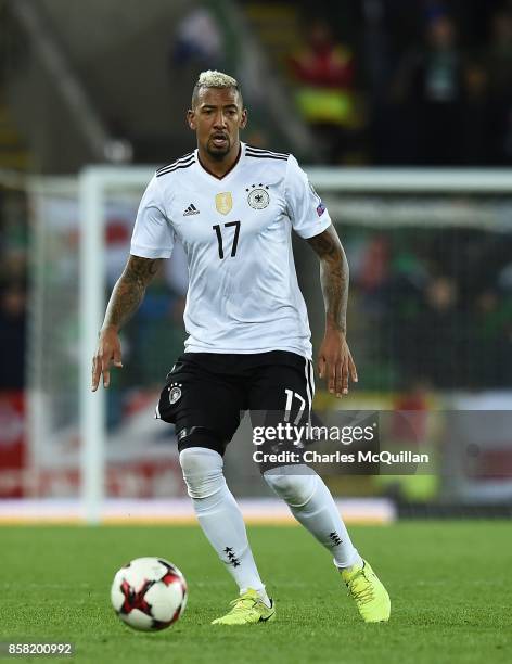 Jerome Boateng of Germany during the FIFA 2018 World Cup Qualifier between Northern Ireland and Germany at Windsor Park on October 5, 2017 in...