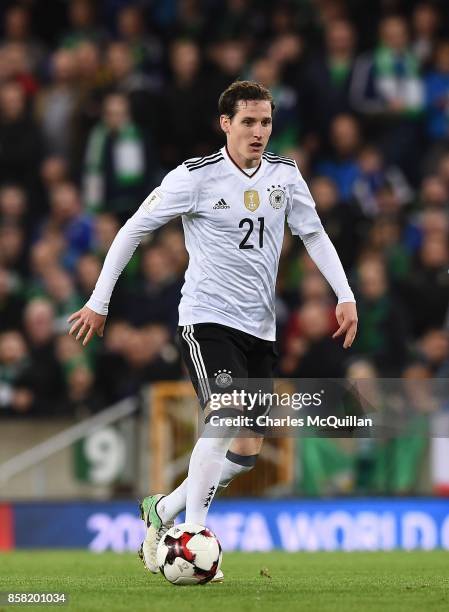 Sebastian Rudy of Germany during the FIFA 2018 World Cup Qualifier between Northern Ireland and Germany at Windsor Park on October 5, 2017 in...