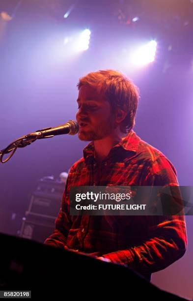 Kelly Winrich of Delta Spirit performs on stage at the ICA on April 2, 2009 in London.