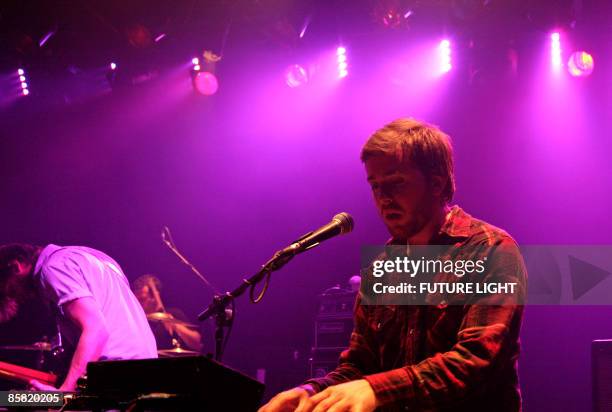 Kelly Winrich of Delta Spirit performs on stage at the ICA on April 2, 2009 in London.