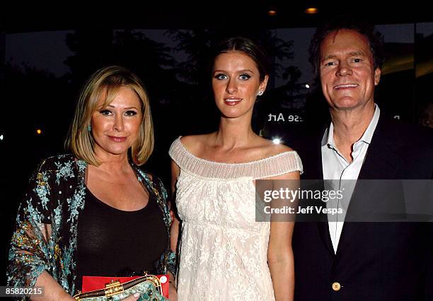 Socialites Kathy Hilton, Nicky Hilton and Rick Hilton attend the Los Angeles premiere of "Valentino: The Last Emperor" at the Bing Theatre at LACMA...