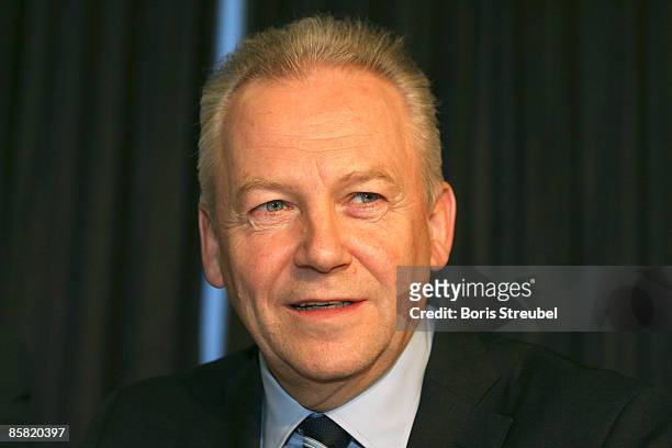 Ruediger Grube, a board member at automaker Daimler AG and chairman of Airbus parent EADS, attends a discussion of Germany's rail workers unions,...