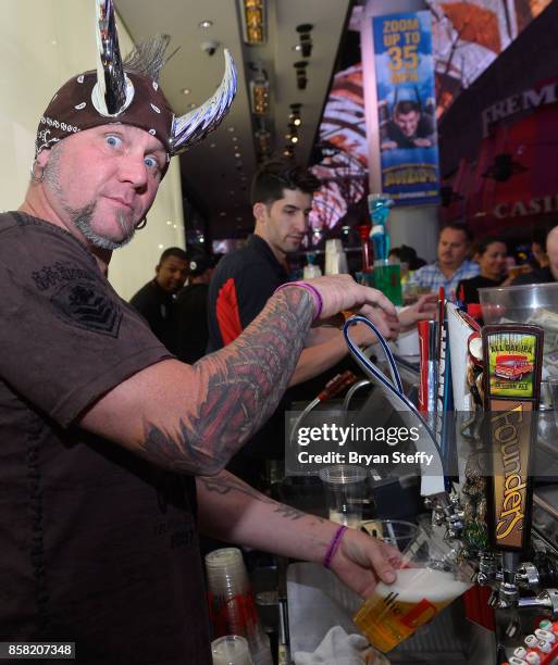 Television personality 'Horny' Mike Henry surprises guests as a bartender in support of Carey Hart's Good Ride Rally benefiting Infinite Hero...