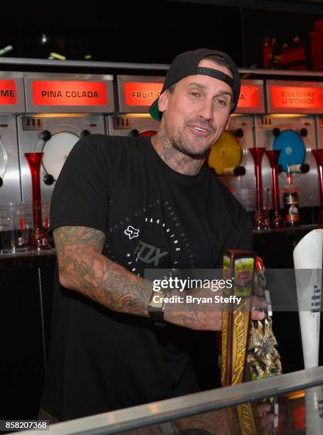 Freestyle motocross rider Carey Hart surprises guests as a bartender in support of Carey Hart's Good Ride Rally benefiting Infinite Hero Foundation...