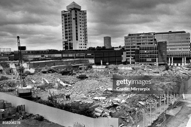 The end of an era, Coventry's West Orchard multi-storey carpark lies flattened in a heap of twisted girders bricks and rubble. This picture, taken...