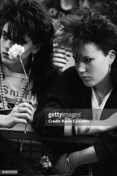 Fans of English pop group The Smiths at the GMEX centre, Manchester , during the Festival Of The 10th Summer, 19th July 1986. Also on the bill at the...