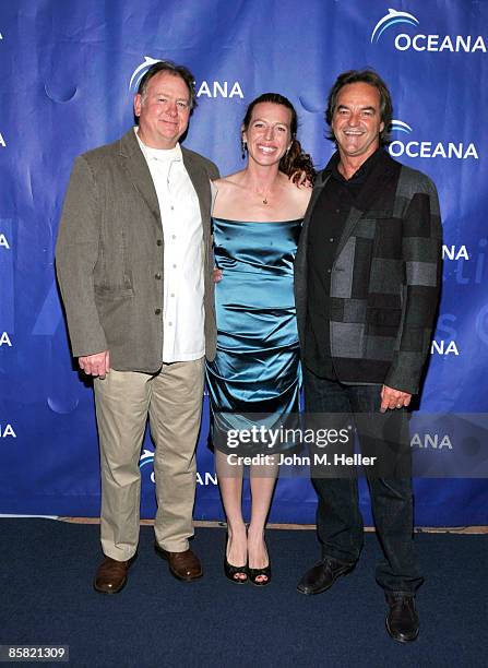 Founder and Member of the Board Oceana Beto Bedolfe III, actor Tanna Frederick and Paul Naude, recipient of the Oceana Sea Friend Award for...