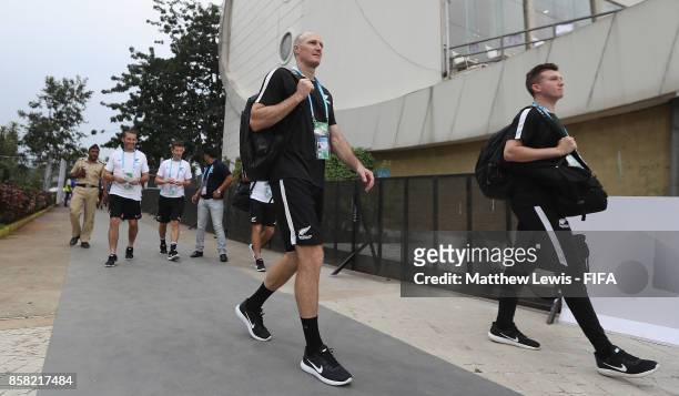 Danny Hay, Head Coach of New Zealand arrives ahead of the FIFA U-17 World Cup India 2017 group B match between New Zealand and Turkey at Dr DY Patil...