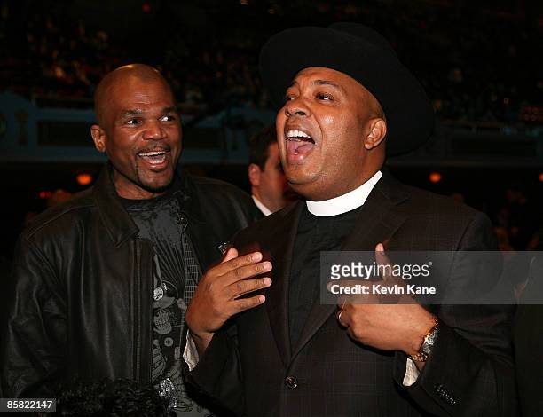 Rapper Darryl "D.M.C." McDaniels and Joseph "Rev. Run" Simmons attend the 24th Annual Rock and Roll Hall of Fame Induction Ceremony at Public Hall on...