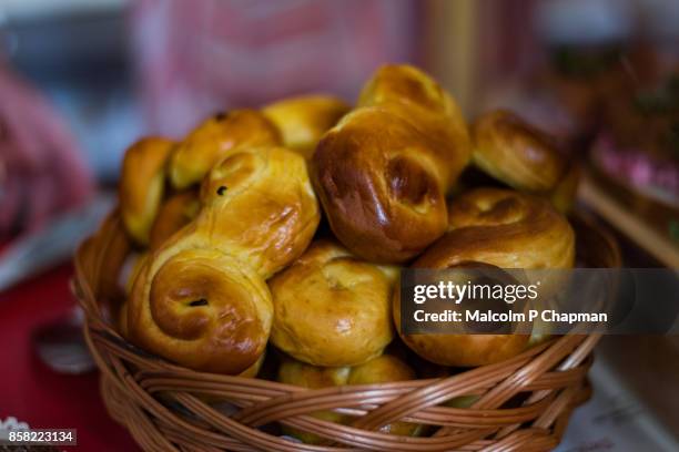 christmas in sweden - lussekatter - saffron stock pictures, royalty-free photos & images